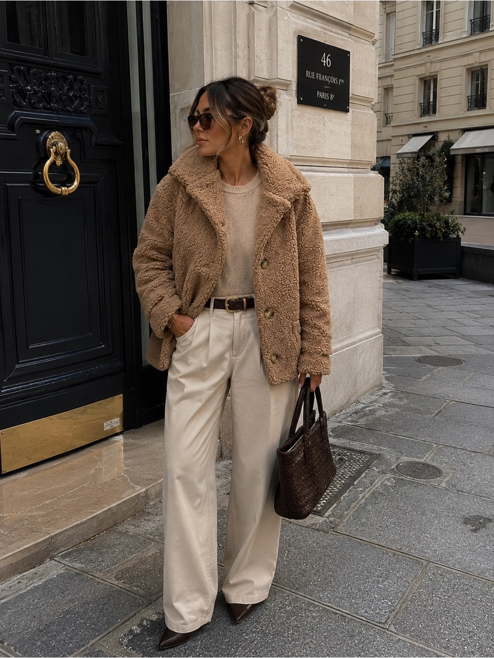 Free People Teddy Jacket in Camel